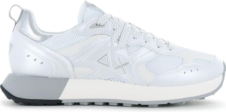 Sun68 Jaki 2.0 Silver Mesh Heren Sneakers Schoenen Wit Z36119