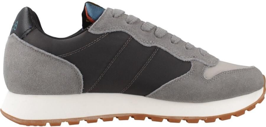 Sun68 Bicolor leren sneakers met suède details Gray Heren