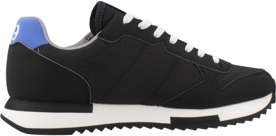 Sun68 Zwarte Sneakers Eco-Leer Suède Afwerking Black Heren