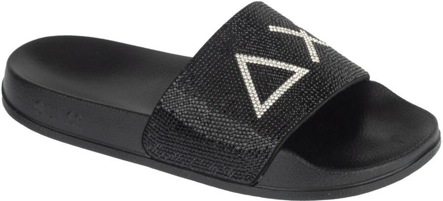 Sun68 Slippers Strass Logo Vrouwen Zwart Slippers