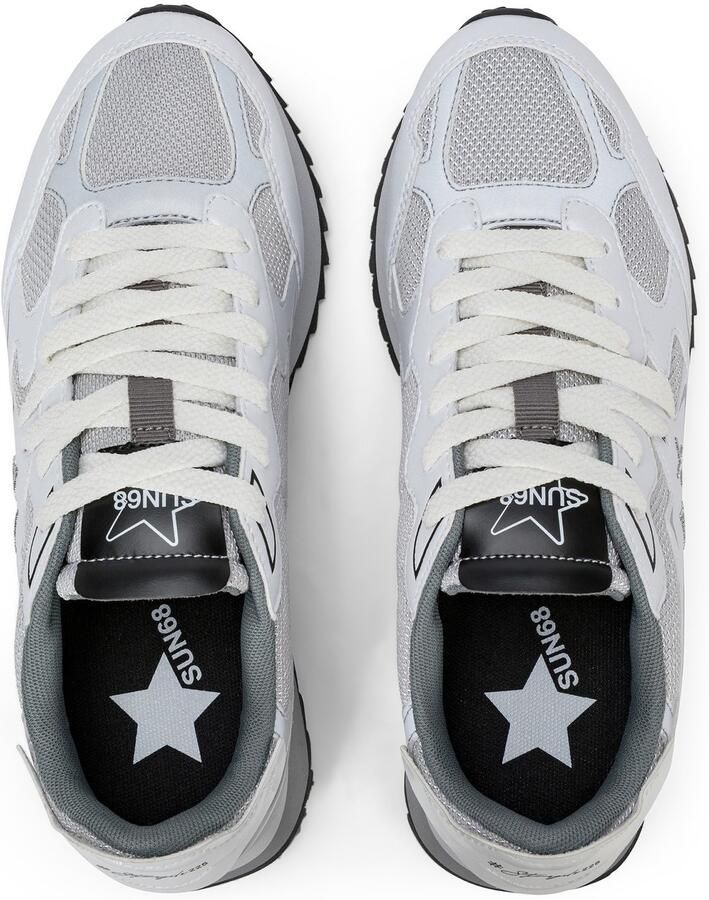 SUN68 Sneakers laag 'Stargirl Glow Sneakers in PU and Mesh' wit