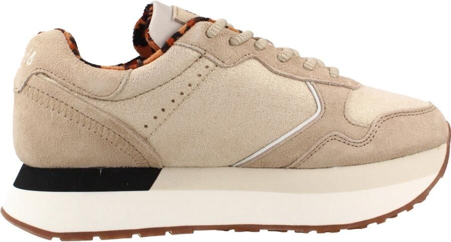 Sun68 Beige Suède Sneaker met Glitterinzetten Beige Dames