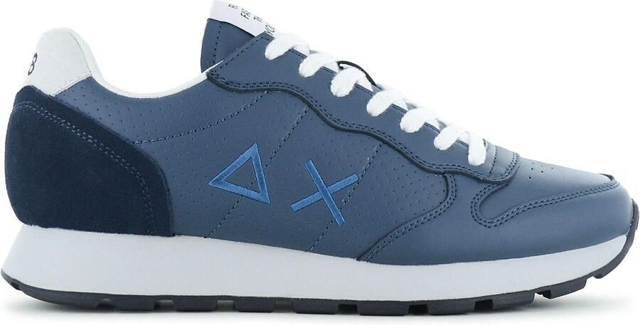 Sun68 Tom Classic Leather Heren Sneakers Schoenen Leer Blauw Z36105