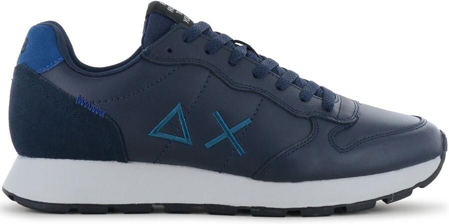 Sun68 Tom Classic Leather Heren Sneakers Schoenen Leer Blauw Z46103
