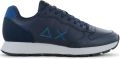Sun68 Tom Classic Leather Heren Sneakers Schoenen Leer Blauw Z46103 - Blauw