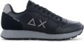 Sun68 Tom Classic Leather Heren Sneakers Schoenen Leer Zwart Z46103 - Zwart