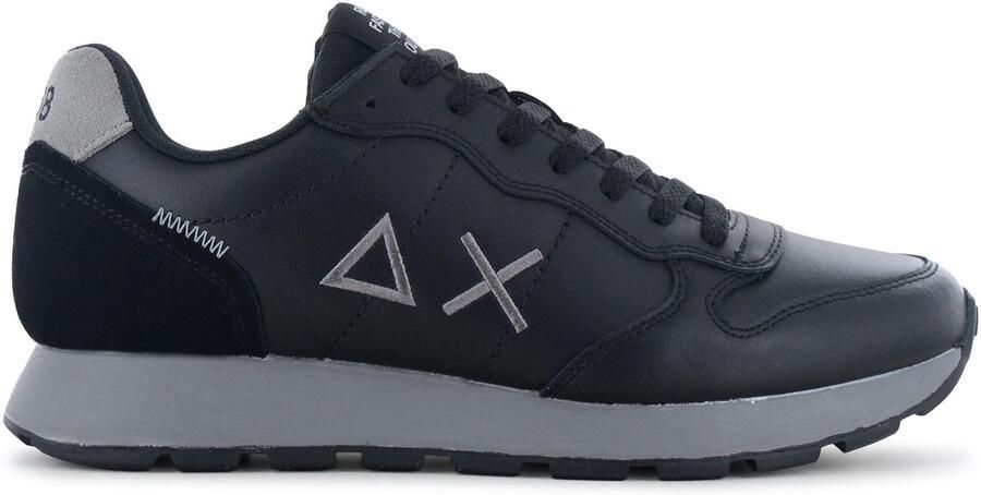 Sun68 Tom Classic Leather Heren Sneakers Schoenen Leer Zwart Z46103