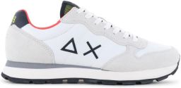 SUN68 Sneakers laag 'Men's Tom Fluo Sneaker in Nylon and Suede' wit