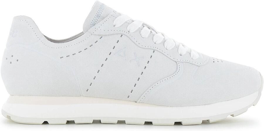 Sun68 Tom Raw Edge Suede Heren Sneakers Schoenen Grijs-Wit Z36103 - Foto 2