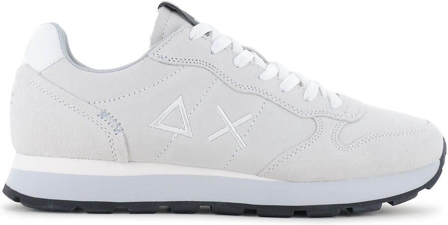 Sun68 Tom Suede Heren Sneakers Schoenen Wit-Grijs Z46106