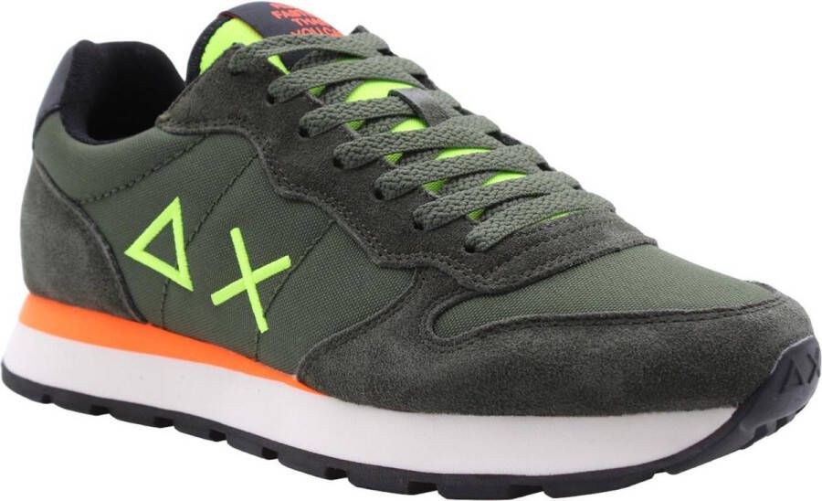 Sun68 Fluo Solid Sneaker Donkergroen Militair Green Heren