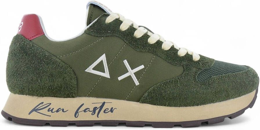 Sun68 Vintage Nylon Sneakers met Geborduurd Logo