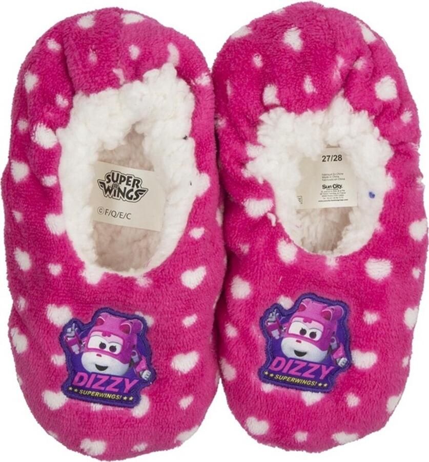 Suncity Super Wings pantoffels slofjes sloffen fleece roze