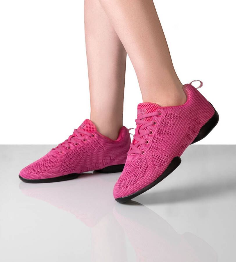 Suny 165 Fuchsia Dames Danssneakers Flexibele Splitzool Draaipunt voor soepele draaibewegingen Lichtgewicht en ademend Danssneakers Salsa Latin Bachata Dansschoenen Buiten fuchsia