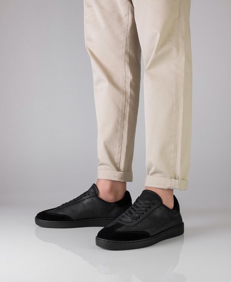 Suny Anna Kern 7430 Zwarte Danssneakers voor Heren van Nappa Leer met Doorlopende Zool en draaipunten Salsa Latin Bachata zwart