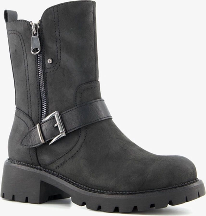 Super Cracks Supercracks gevoerde dames biker boots zwart