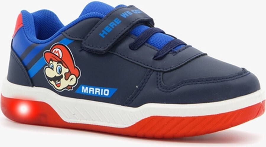 Super Mario Bros Mario kinder sneakers met lichtjes blauw