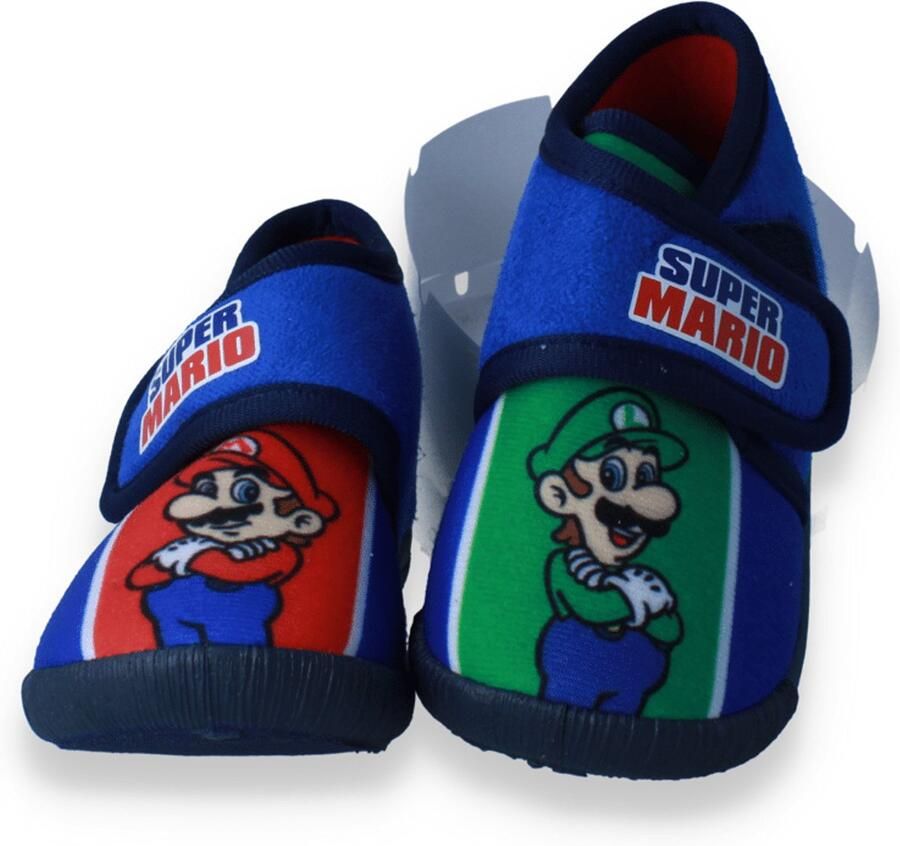 Super Mario Jongens Pantoffel Blauw