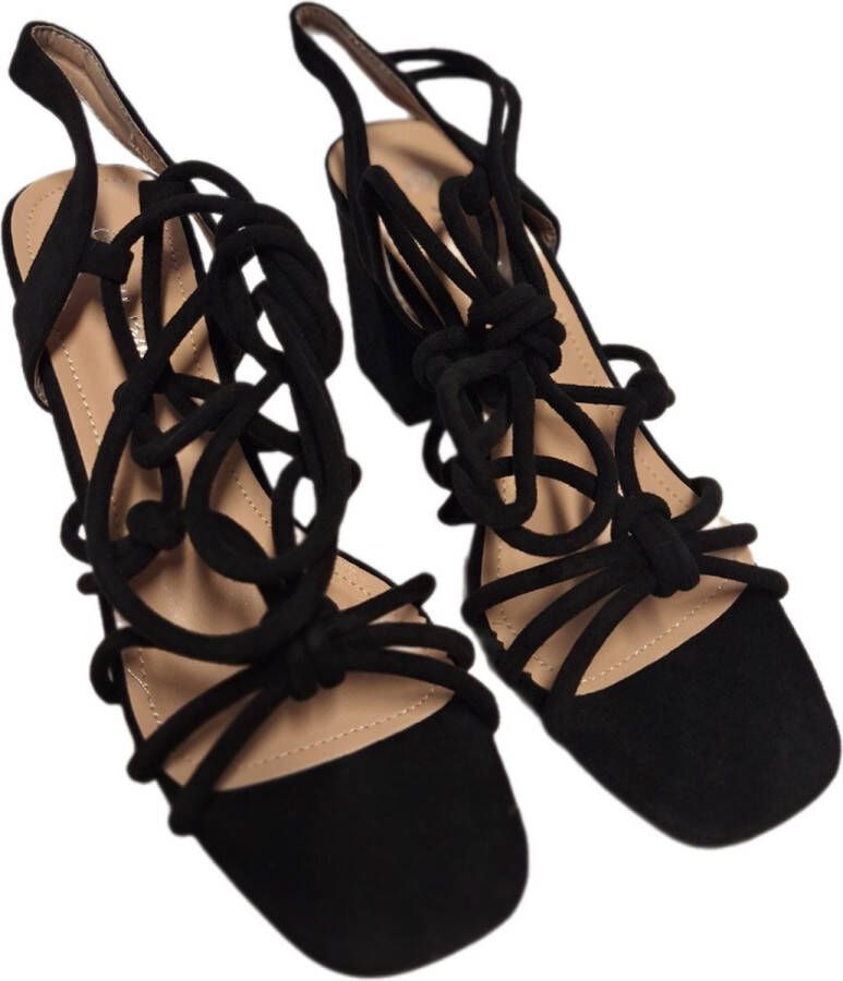 Super Me SANDAL MET BLACK STRINGS-HAK