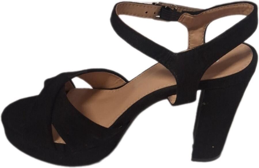 Super Me PUMP IN BLACK IMITATIE SUEDE MET HAK