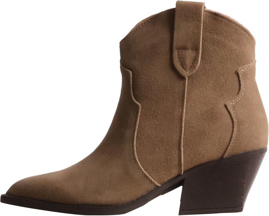 Super Mode Leren enkellaarsjes met hak van Ideal Shoes