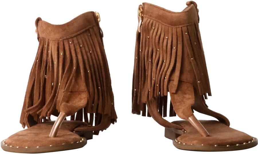 Super Mode Platte sandalen met ritssluiting van R and Be