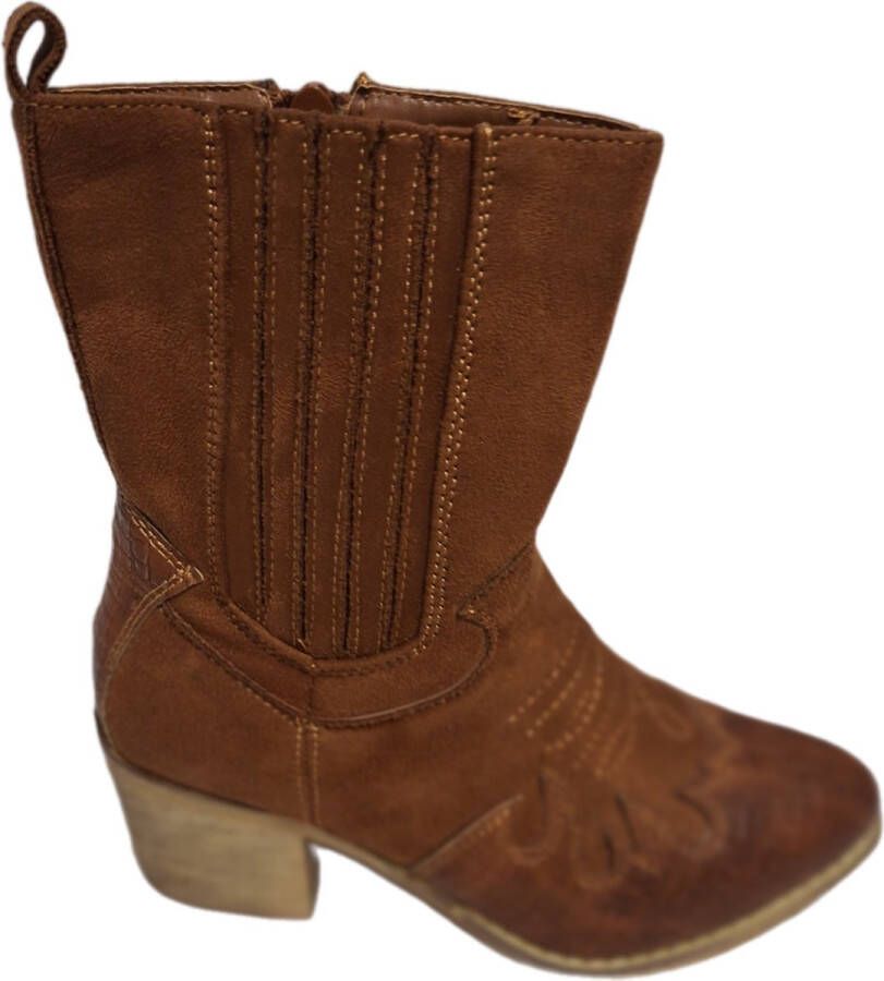 Super Mode SUPERMODE-WESTERNBOOTS-CAMEL-IMITATIESUEDE