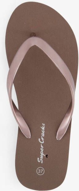 Supercracks dames teenslippers bruin