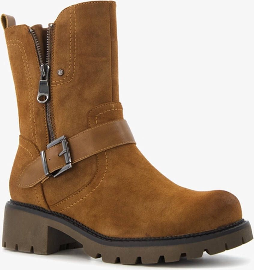 Supercracks gevoerde dames biker boots bruin