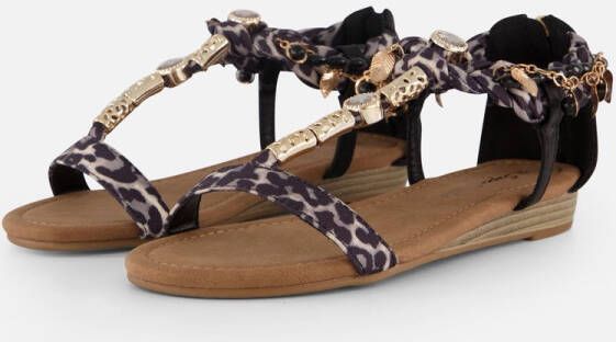 Supercracks Sandalen zwart Textiel Dames