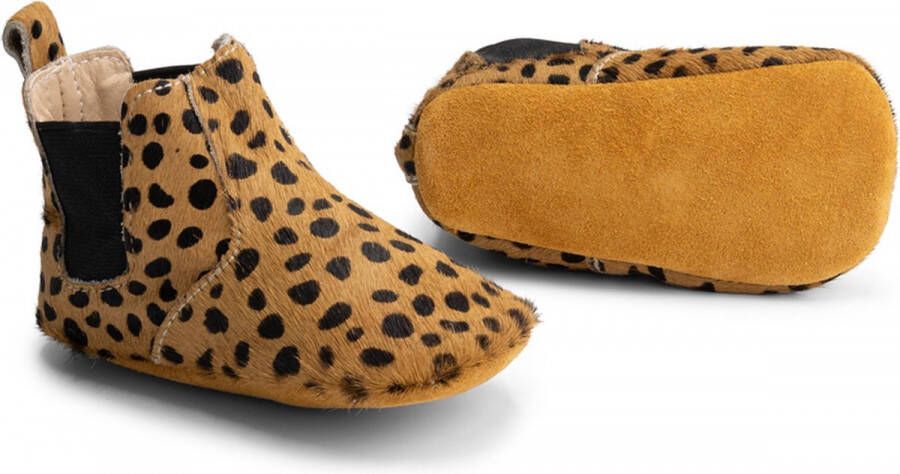 Supercute enkellaarsjes Chelsea boots dierenprint bruin met zwarte stip 6 12 maanden mat