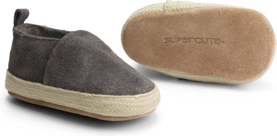 Supercute Espadrilles grijs suède 0 tot 6 maanden