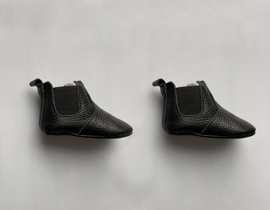 Supercute leren baby laarsjes zwart 12 tot 18 maanden