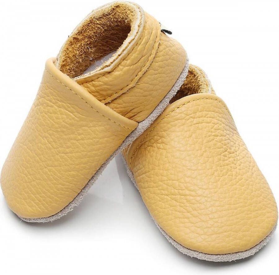 Supercute Leren Baby Sloffen Geel 0 6 Maanden Leer Babyschoenen Meisje Kraamcadeau Babyshower