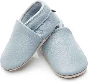 Supercute Leren Baby Slofjes Babyblauw 12 tot 18 Maanden Leer Babyschoenen Jongen Kraamkado Babyshower Lichtblauw Blauw