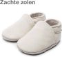 Supercute Leren Baby Slofjes Ecru Zandkleur 12 tot 18 Maanden Leer Babyschoenen Kraamkado Babyshower - Thumbnail 1
