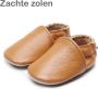 Supercute Leren Babyslofjes Cognac Bruin Leer 12 tot 18 maanden Babyschoenen Kraamkado Babyshower - Thumbnail 2