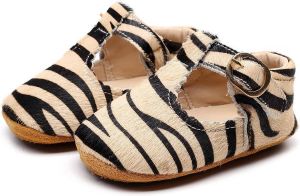 Supercute leren kinderschoenen bruine zebraprint dierenprint 12 t m 18 maanden maat