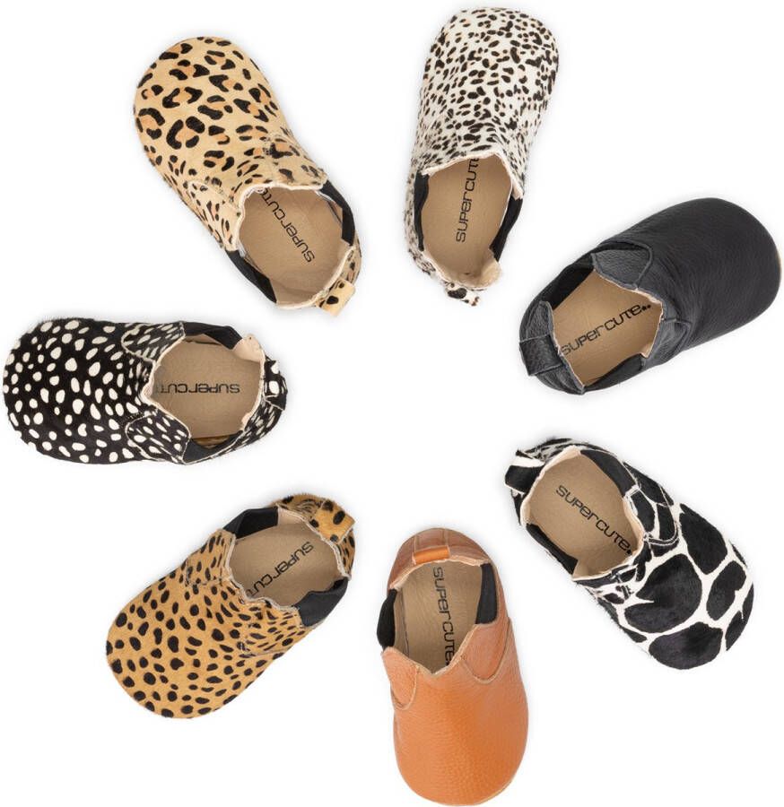 Supercute enkellaarsje Chelsea boots dierenprint zwart met stipjes print 12 18 maanden