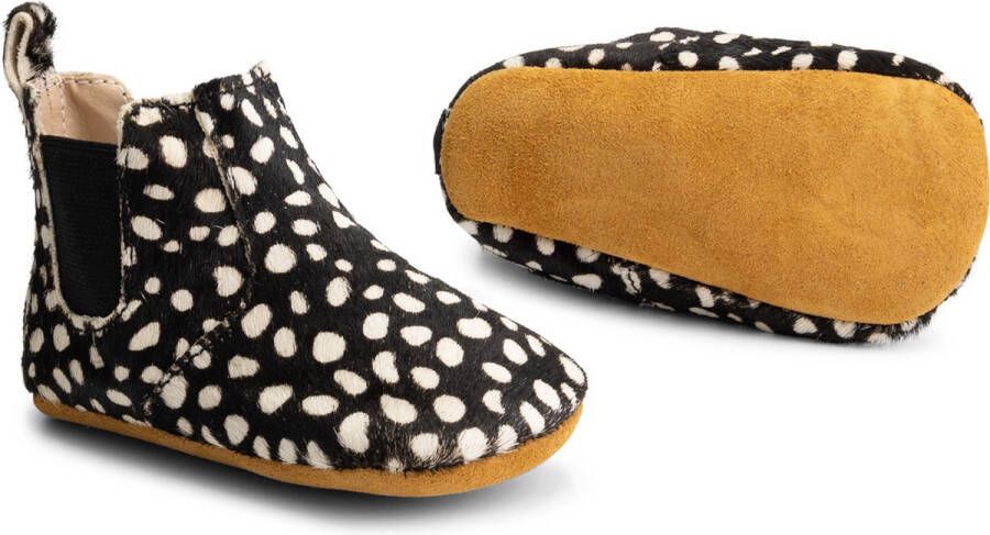 Supercute enkelaarsjes Chelseaboots dierenprint zwart met ecru stipjes 6 tot 12 maanden - Foto 3