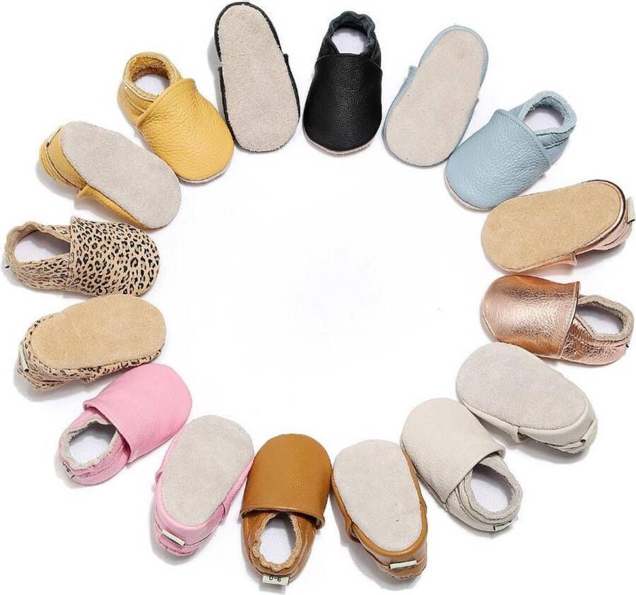Supercute Leren Baby slofjes Caramel Bruin 6 tot 12 maanden -Babyschoenen Kraamkado Babyshower