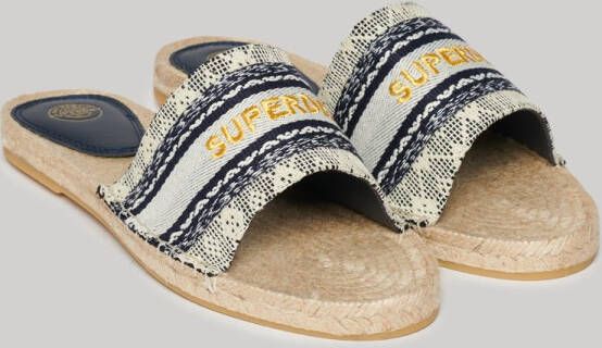Superdry Canv Overlay Sandalen Blauw Vrouw