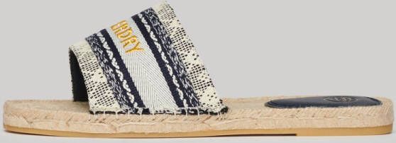 Superdry Canv Overlay Sandalen Blauw Vrouw