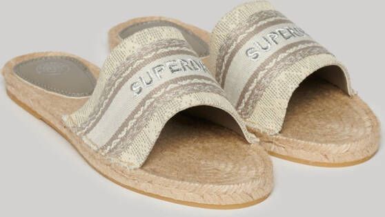 Superdry Slippers Mules Compensées Style Espadrille En Toile