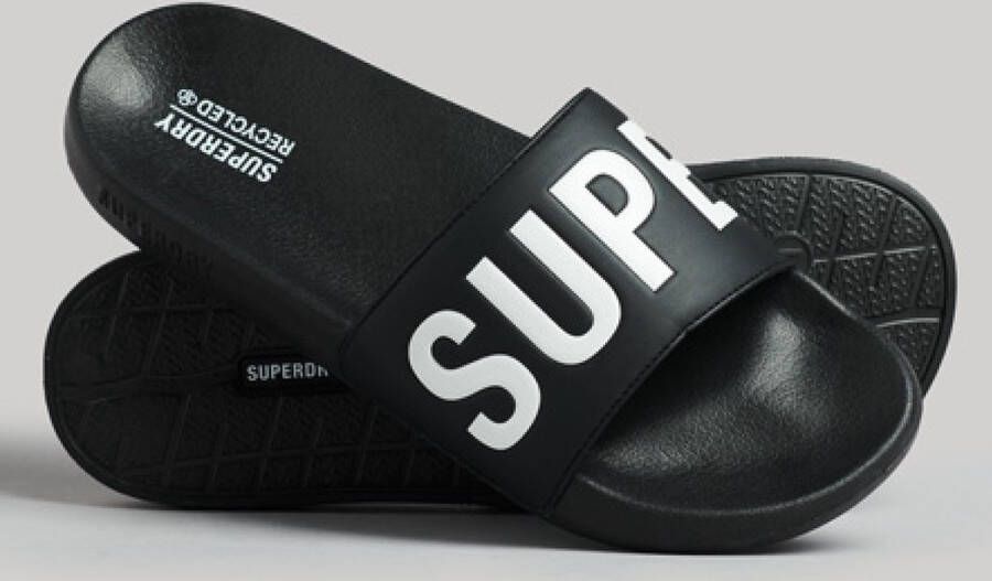 Superdry Code Core Vegan Pool Slide Heren Slippers Donkerblauw Wit - Foto 6