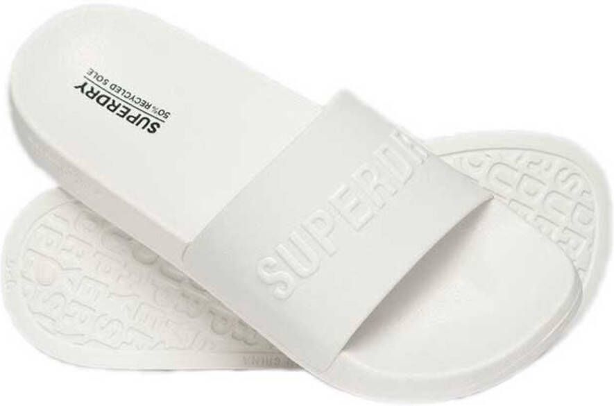 Superdry Logo Vegan Pool Slippers Wit Vrouw