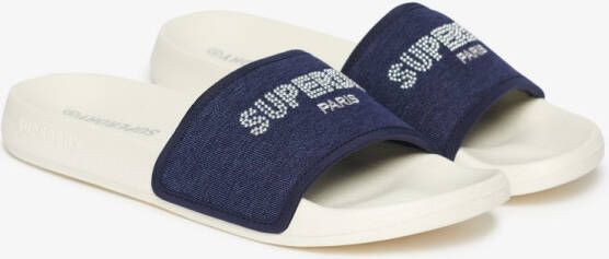 Superdry Luxe badslippers met glittersteentjes Dames Slippers