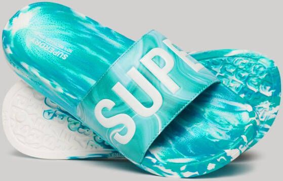 Superdry Marble Vegan Pool Slippers Blauw Vrouw