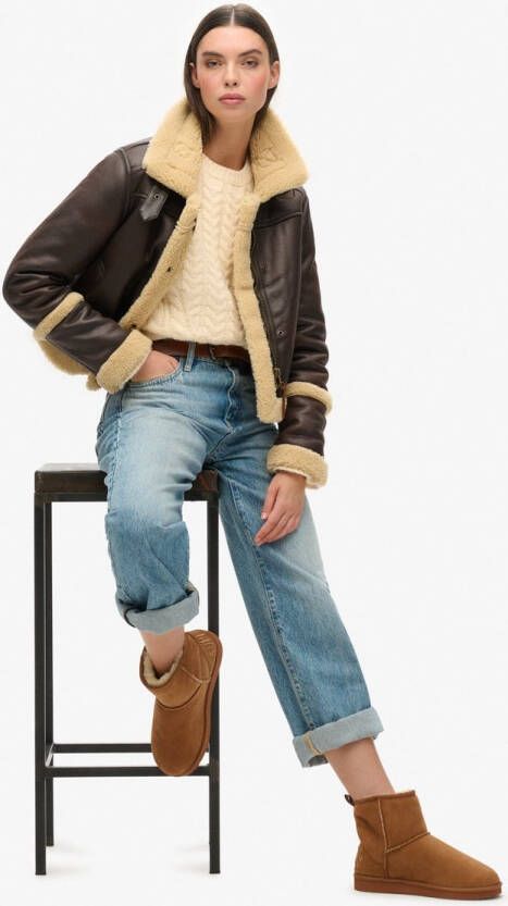 Superdry Suede Sherpa enkellaarsjes Dames Laarzen