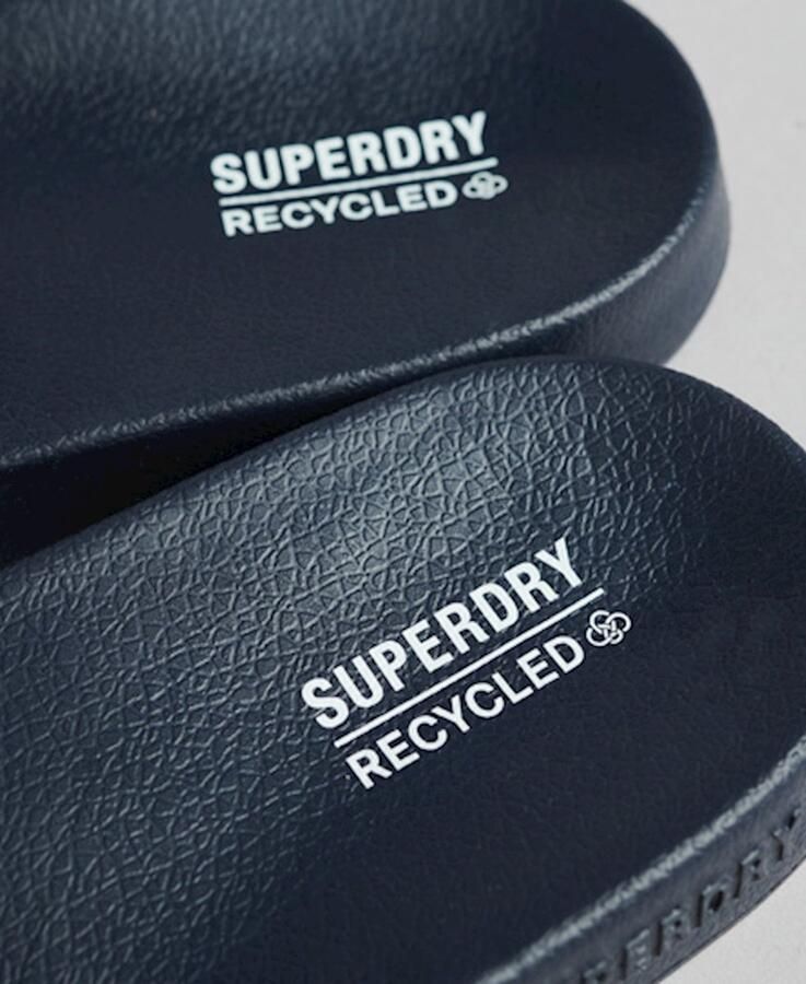 Superdry Code Core Vegan Pool Slide Heren Slippers Donkerblauw Wit - Foto 5
